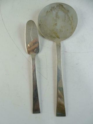 Vintage Sterling Silver International Continental Tomato Spoon Pate Knife Set X2