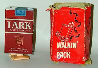 Lark Cigarettes Wind - Up Walking Pack Made In Japan 1970 Box