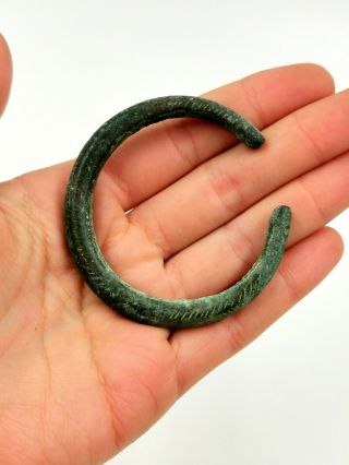 Large Viking Ca.  900 Ad Bronze Bracelet - Wearable - Rare - 464