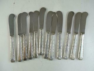 Vintage Sterling Silver Towle Candlelight Butter Knife Set Stainless Steel X12
