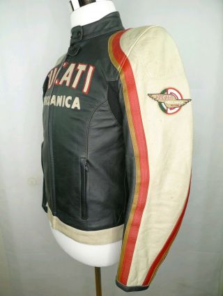 Vintage Ducati Meccanica Leather Motorcycle Jacket Womans Small M Tech 4
