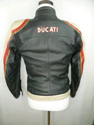 Vintage Ducati Meccanica Leather Motorcycle Jacket Womans Small M Tech 5