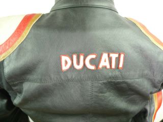 Vintage Ducati Meccanica Leather Motorcycle Jacket Womans Small M Tech 6