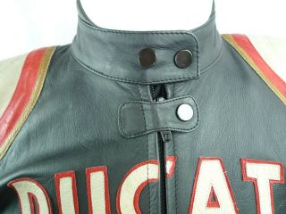 Vintage Ducati Meccanica Leather Motorcycle Jacket Womans Small M Tech 9