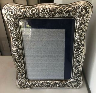 Vintage Sterling Silver Picture Frame 925 Italy – Repousse Design