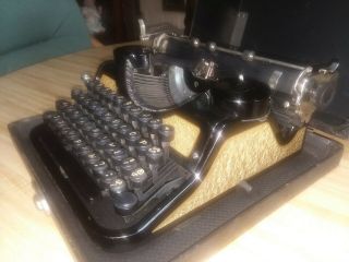 Pristine 1927 Vintage Underwood Black & Gold Portable Typewriter Rare Model Old