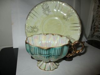 Porcelian Pedestal Tea Cup And Saucer Royal Kendall Fine China