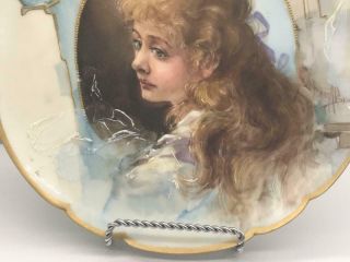Franz Bischoff Portrait Plate of Young Lady w Ribbon in Hair Rare EXC 7