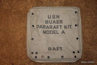 Wwii Usn Navy Usmc Aviator Para Raft Kit Escape Gear Bag Corsair Hellcat