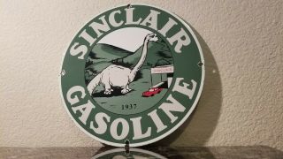 Vintage Sinclair Gasoline Porcelain Gas Auto Oil Service Station Pump Plate Sign