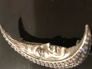 ANTIQUE ART NOUVEAU MAN IN THE MOON & STARS SILVER PIN 2