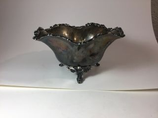 Vintage Sterling Silver 925/1000 3 Footed Ruffled Nut Dish Bowl Antique 304 G