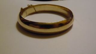 Vintage 14k Yellow Gold Hinged Bangle Bracelet 28.  34 Grams