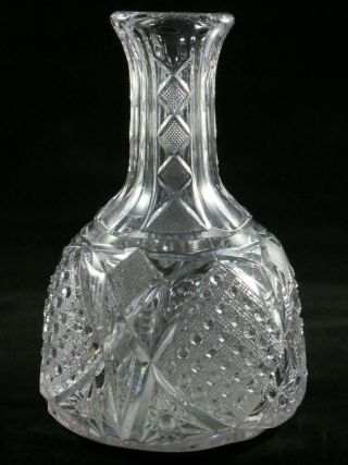 Antique Eapg Mckee Bros.  Sunbeam Glass Carafe Water Bottle Button & Cane