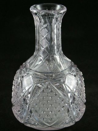 Antique EAPG McKee Bros.  SUNBEAM Glass Carafe Water Bottle Button & Cane 2