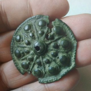 Ancient Celtic Bronze Pendant Amulet Shield Shape