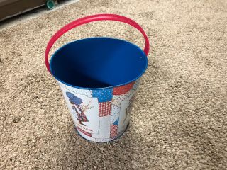 Vintage CHEIN HOLLY HOBBIE TIN SAND PAIL METAL TOY BUCKET 2