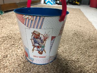 Vintage CHEIN HOLLY HOBBIE TIN SAND PAIL METAL TOY BUCKET 3