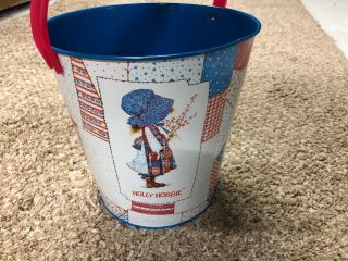 Vintage CHEIN HOLLY HOBBIE TIN SAND PAIL METAL TOY BUCKET 4