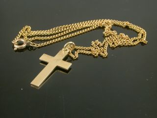 Vintage 18ct Gold Cross And Chain