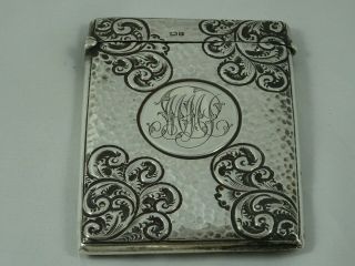 Art Nouvou,  Solid Silver Card Case,  1905,  62gm