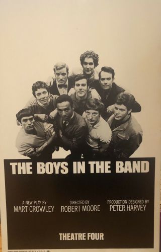 The Boys In The Band 1968 Off Broadway Poster Windowcard Rare