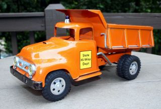 Vintage 1957 Tonka Orange State Hi - Way Dump Truck
