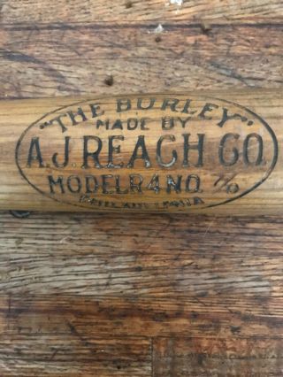 Antique Aj Reach Model R4 Number 7/0 Big Burley Decal Baseball Bat Very Rare