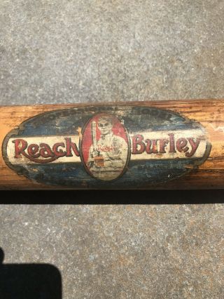 Antique AJ Reach Model R4 Number 7/0 Big Burley Decal Baseball Bat Very Rare 2