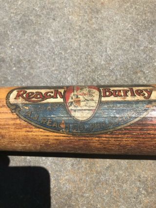 Antique AJ Reach Model R4 Number 7/0 Big Burley Decal Baseball Bat Very Rare 4