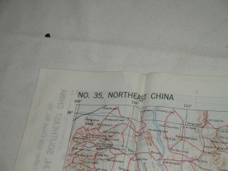 WWII USAAF NAVY PILOT ' S CLOTH MAP,  CHINA ASIATIC SERIES No.  34 & 35 DOUBLE SIDED 4