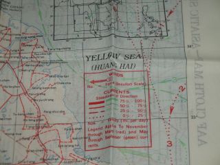 WWII USAAF NAVY PILOT ' S CLOTH MAP,  CHINA ASIATIC SERIES No.  34 & 35 DOUBLE SIDED 6