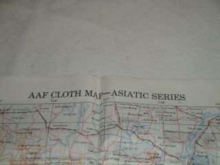 WWII USAAF NAVY PILOT ' S CLOTH MAP,  CHINA ASIATIC SERIES No.  34 & 35 DOUBLE SIDED 7