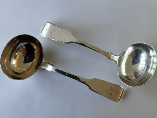 Lovely Provincial Silver Sauce Ladles Exeter 1843 Bristol Silversmith