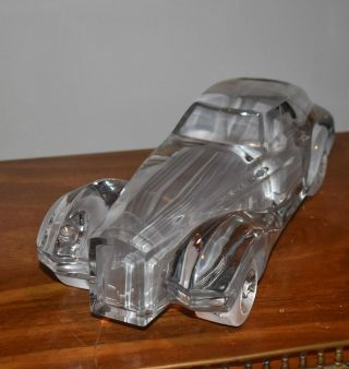RARE LARGE 1ST EDITION DAUM FRANCE CUT CRYSTAL COUPE RIVIERA SPORTS CAR - SIGNED 4