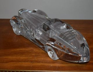 RARE LARGE 1ST EDITION DAUM FRANCE CUT CRYSTAL COUPE RIVIERA SPORTS CAR - SIGNED 5