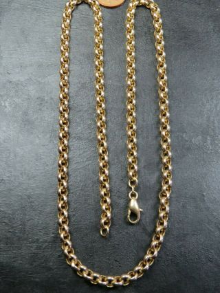 Vintage 9ct Gold Belcher Link Necklace Chain 24 Inch 1992