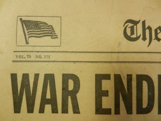 1945 The MORNING POST Newspaper WWII World War II Victory Japan Surrender 4