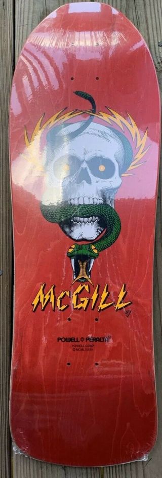 Vintage Mike Mcgill Powell Peralta Skateboard Skull And Snake Nos Full Size