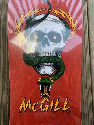 Vintage Mike McGill Powell Peralta Skateboard Skull And Snake NOS Full Size 2