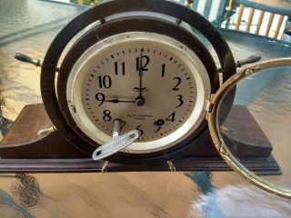 Vintage 1920s Seth Thomas Helmsman Clock W/ Key For Restoration,  7 Jewels,  Ships