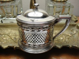 Antique Sterling Silver Mustard Pot By La Pierre With Liner