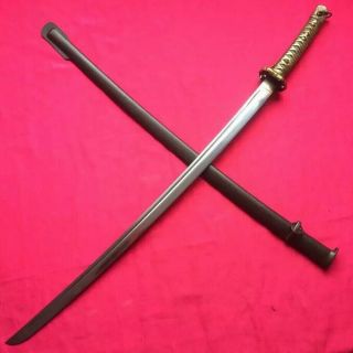 Ww2 Wwii Japanese Military Nco.  Copper Handle Sword Katana With Number