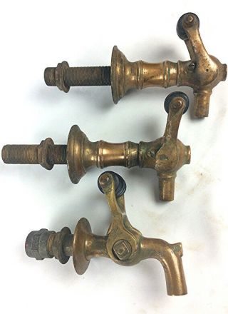 3 Antique Brass Pre Prohibition Beer Taps Bishop & Babcock Oh Old Brewery Handle