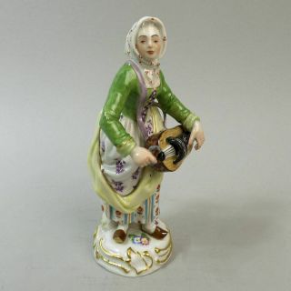 Antique Meissen 1st Quality Porcelain Hurdy Gurdy Figure Group 20 - 19th C
