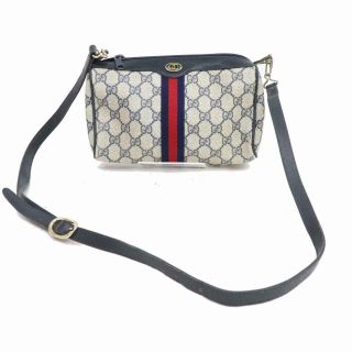 Authentic Vintage Gucci Shoulder Bag Navy Blue Pvc 365697