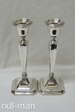Chester 1923 Vintage Solid Silver 7 " High Tapering Candlesticks