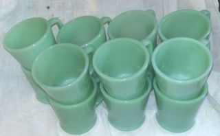 (14) Vintage Fire - King Jadeite - Jadite D Handle Coffee Cups Mugs