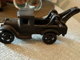 Vintage Cast Iron Toy Tow Truck