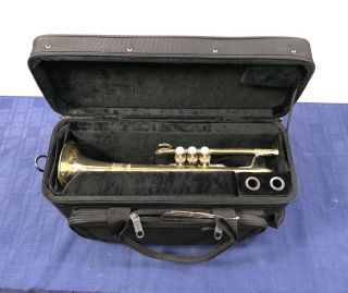 Vintage Bach Mt.  Vernon Ny Stradivarius Model Bb Cornet W/ Pro Tec Case Med Bore